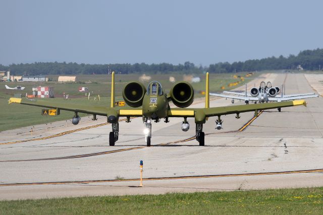 Fairchild-Republic Thunderbolt 2 (78-0693) - 'WARDOG' & 'RAVEN' flights taxiing for departure. The A-10s from the 104th FS have been here this week training with the KC-46s from the NH ANG  (8/25)