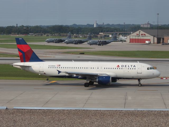 Airbus A320 (N338NW) - Taxiing at MSP on 07/31/2011