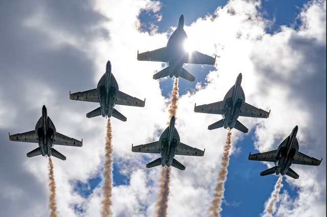 McDonnell Douglas FA-18 Hornet — - The US Navy Blue Angels passing above us on a beautiful Labor Day aboard the Goodtime III Cruise Ship at the Cleveland National Air Show on Labor Day 2024.