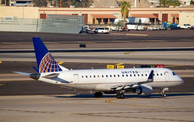 EMBRAER 175 (long wing) (N160SY) - Spotted from Terminal 3 parking garage, level 8, at KPHX on November 14, 2020