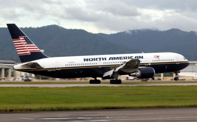 N760NA — - North American 767 landing at Piarco