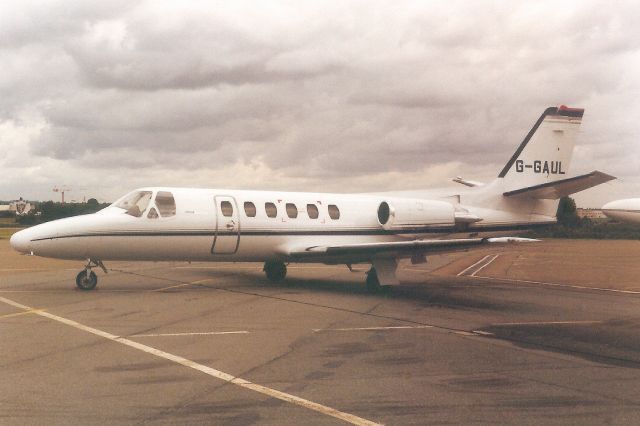 Cessna Citation II (G-GAUL) - Seen here in Jun-91.br /br /Reregistered G-ESTA 24-Jun-98,br /then N550TJ 8-Aug-16.