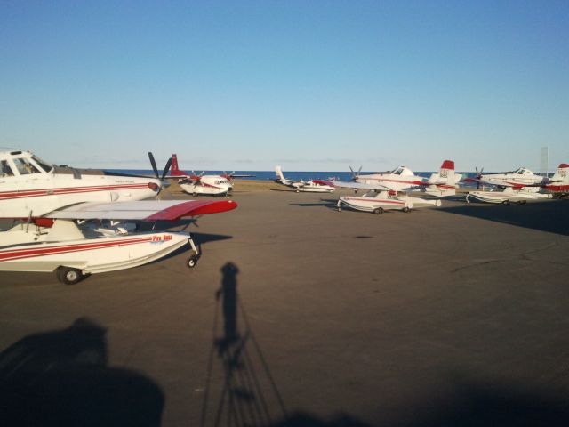 N8512L — - Fire Fighting task force staging out of Kotzebue Alaska (OTZ / PAOT) in June 2012. Three Air Tractor 802Fs, A Grand Commander, and a Casa 212.