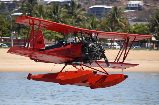 Grumman Super Ag-Cat (VH-KKD) - The Historical Grumman Sea Cat, AKA as the "Red Barron" about to land at a Beach in Townsville.