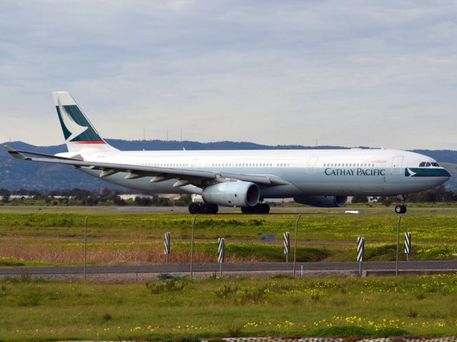 Airbus A330-300 (B-LAJ) - On taxi-way heading for take off on runway 05, for flight home to Hong Kong via Melbourne. Thursday 12th July 2012.