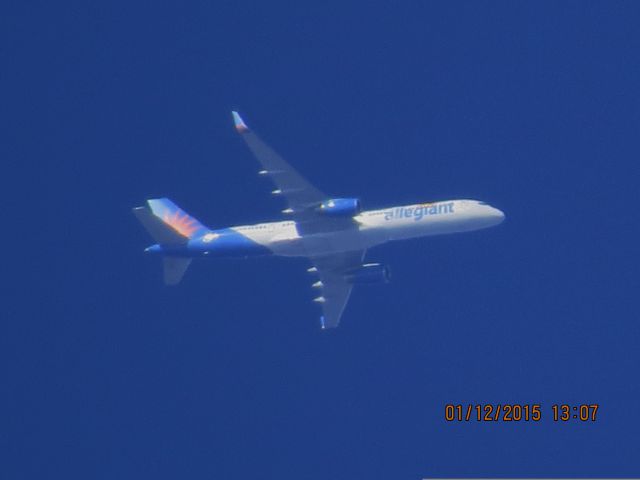 Boeing 757-200 (N901NV) - Allegiant Air flight 402 from Las Vegas Nevada to Springfield Missouri over Baxter Springs Kansas (78KS) at 21,000 feet.