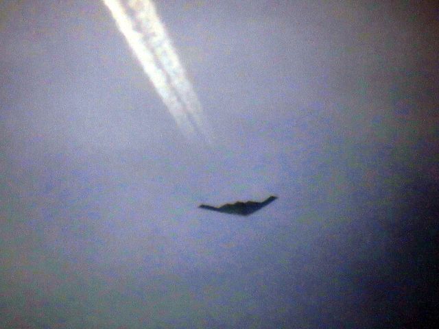 Northrop Spirit (88-0328) - Flying high over Baxter Springs Kansas (78KS) in Southeast heading East towards Joplin Missouri.