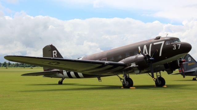 Douglas DC-3 (N345AB) - Douglas C-47A Skytrain "Whiskey 7" at the  D-day Anniversary Air Show Duxford  24th May 2014