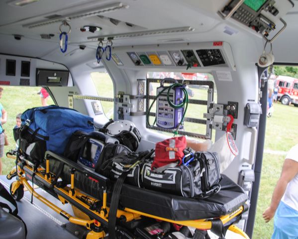 KAWASAKI EC-145 (N578AM) - LifeNet of New York Air 2 from Kobelt Airport in Wallkill, New York stops by the Yorktown Heights Fire Department Open House 9/12/15