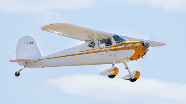 Cessna 140 (N3176N) - Cessna 140 over Livermore Municipal Airport, September 2023