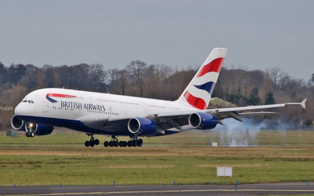 Airbus A380-800 (G-XLEB) - ba a380-800 g-xleb diverting to shannon while enroute from miami to heathrow due to fog in london 11/3/16.