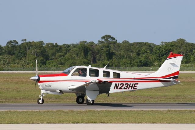 Beechcraft Bonanza (36) (N23HE) - Taxiing for Takeoff