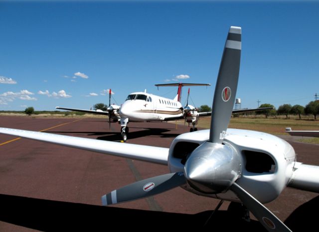 Cessna Chancellor (ZS-LTY) - At the Sishen Iron Ore mine, South Africa.