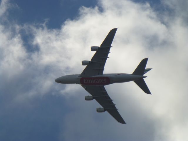 Airbus A380-800 (A6-EDM) - Over Auckland NZ