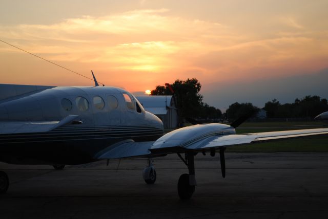 Cessna Chancellor (N8195Q) - A romantic view of a beautiful sunset over the 414.