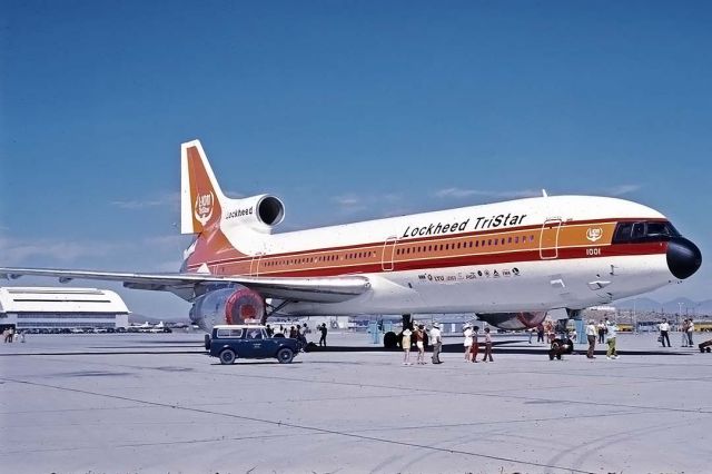 Lockheed L-1011 TriStar (N1011) - L-1011-1 TriSrar prototype N1011 at Edwards Air Force Base on May 16, 1973.