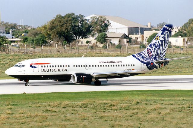 BOEING 737-300 (D-ADIC) - Scanned from print