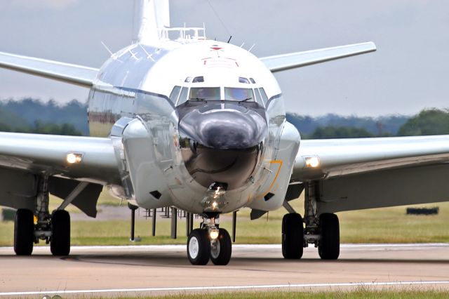 Boeing C-135B Stratolifter — - 180 turn on the concrete portion of RW 11, RC-135 getting lined up for departure.