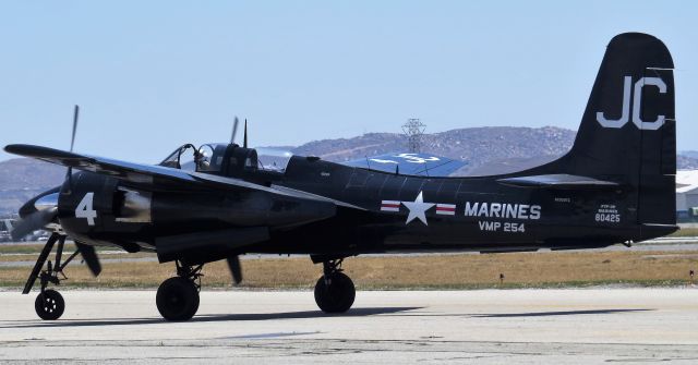 Grumman G-51 Tigercat (N909TC) - Grumman F7F-3P on taxi in at Chino Air Show - 2018