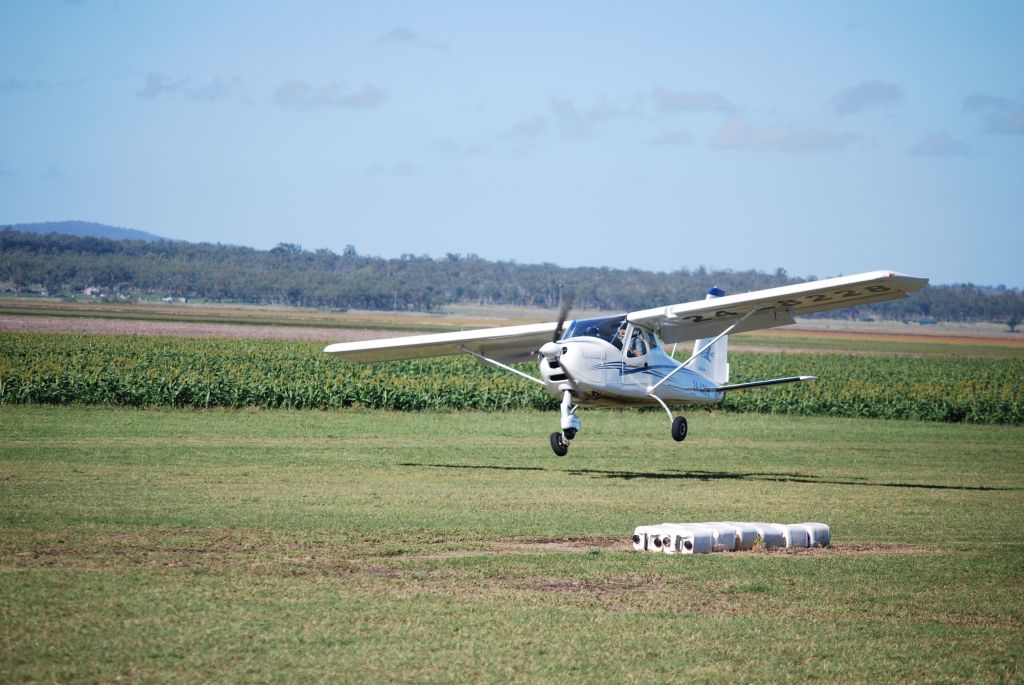 24-8228 — - Tecnam making short work of the cross-wind at Clifton, Qld