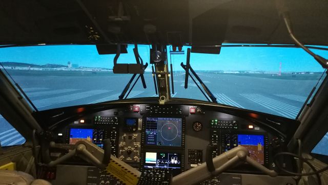 — — - Inside the Level D DHC-6 Twin Otter Float Plane simulator at the De Havilland Aviation Training Center.