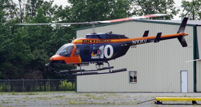 Bell JetRanger (N10XV) - LINDEN AIRPORT-LINDEN, NEW JERSEY, USA-AUGUST 16, 2023: A news helicopter from one of the local Philadelphia television stations is seen by RF at approximately 1318 hrs. Linden Airport is located a short distance from New York City.