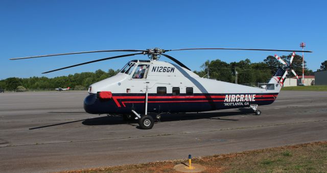N126GW — - Aircrane Inc's 1959 model Sikorsky S-58JT on the ramp at Huntsville Executive Airport, AL - late afternoon May 11, 2020.
