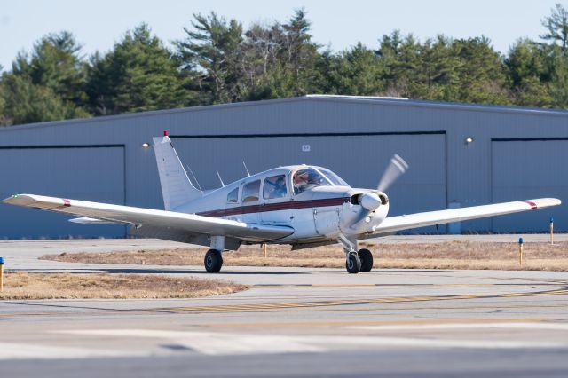 Piper Cherokee (N2961B) - Taken from the lounge area at the Plymouth FBO