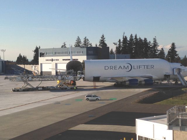 N249BA — - Loading at new Boeing LCF maintenance facility at KPAE. Preparing to depart to McConnell AFB, Kansas